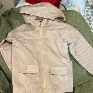 Tahari Kids Striped Beige Windbreaker